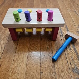 3/$12 Melissa and Doug Deluxe Pounding Bench Wooden Toy with Mallet